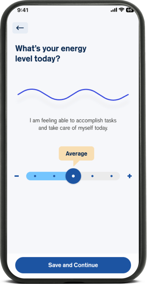 MYCITE® App: Energy level view
